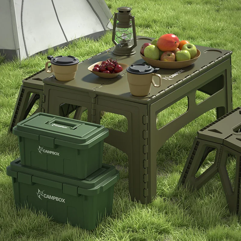 Outdoor Camping Exhibition - Opvouwbare draagbare buiten verlengde plastic campingtafel