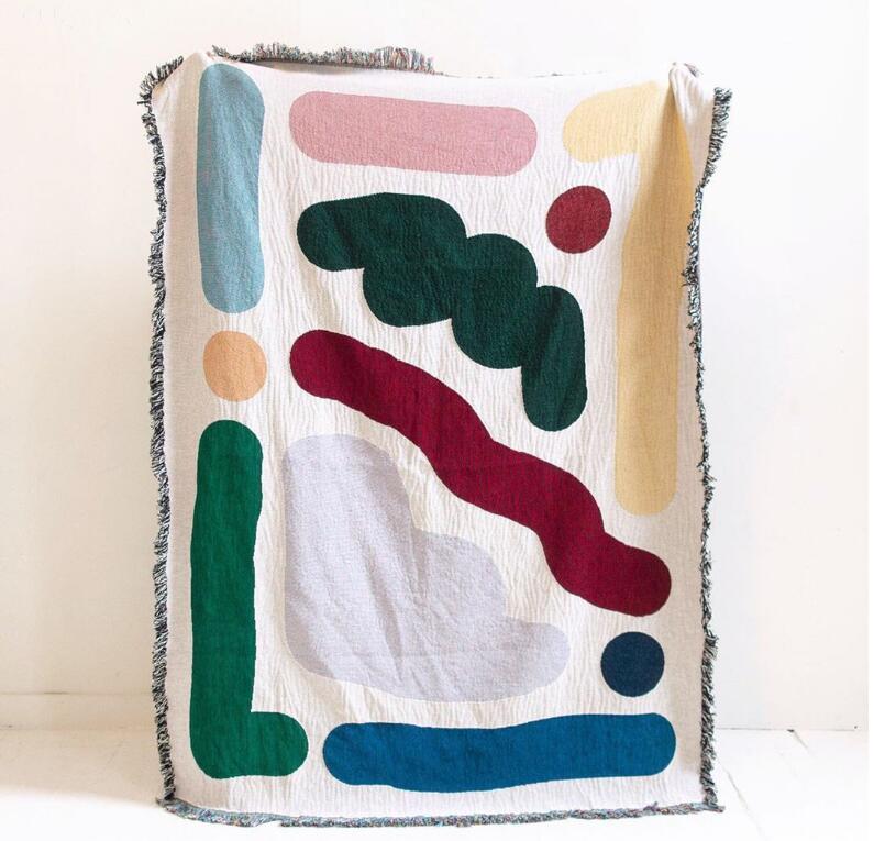 Outdoor Camping Rugs - Gekleurde Lijnen Katoen Reizen Camping Deken