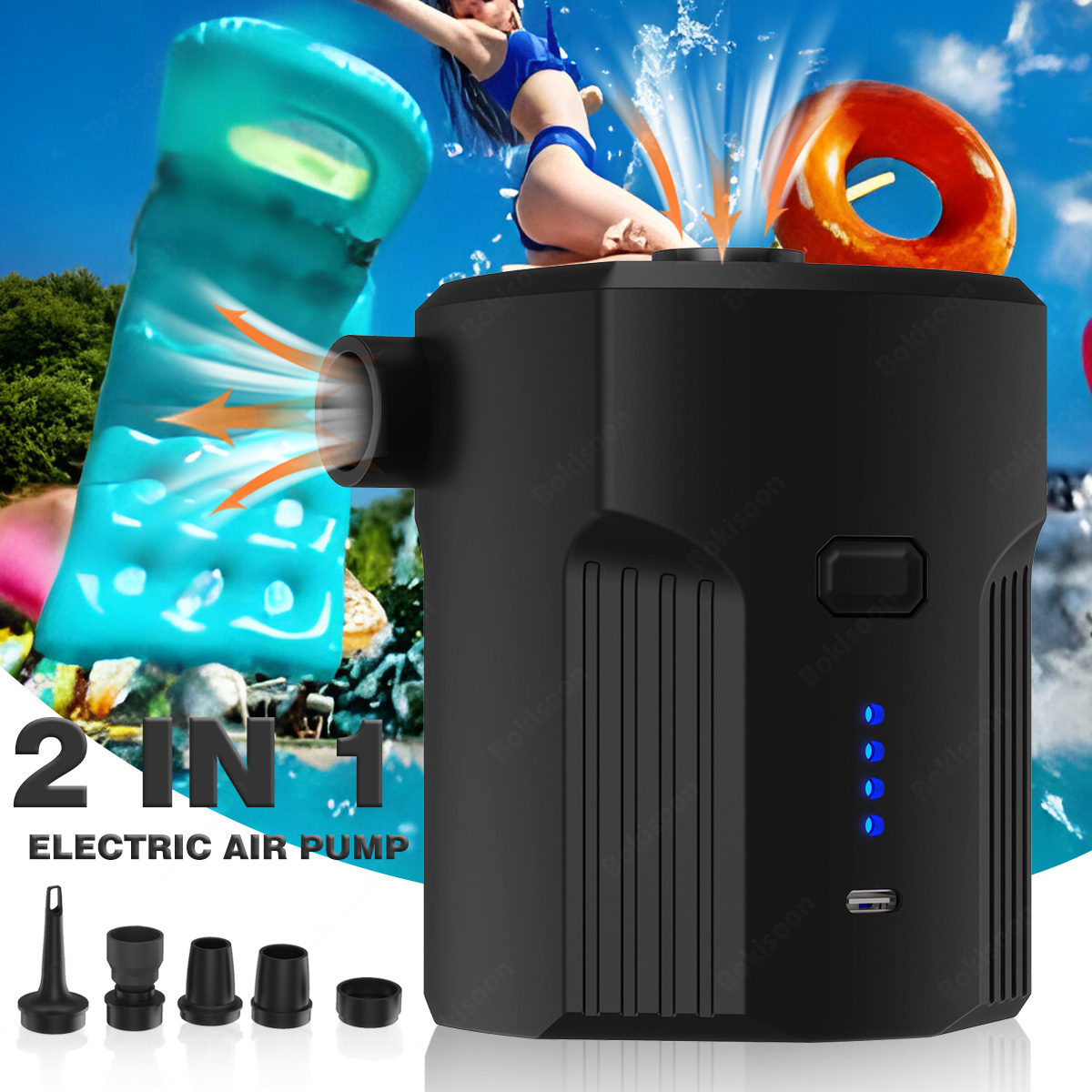 Bed Outdoor Camping - Draagbare elektrische luchtpomp voor opblaasboten met